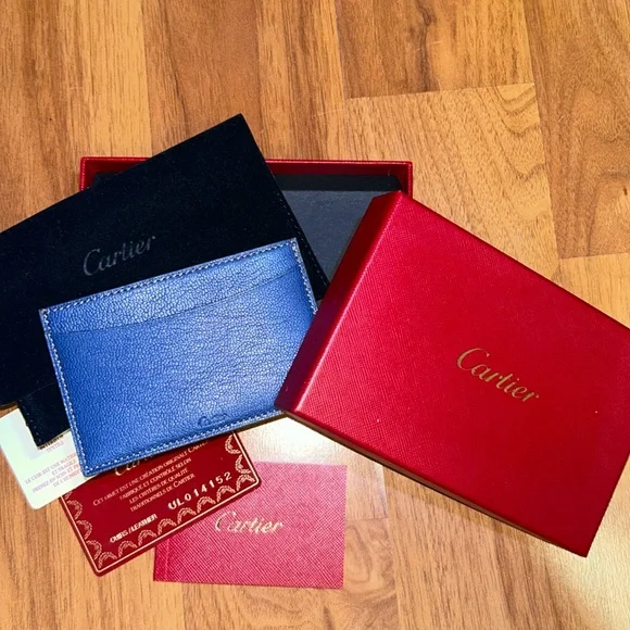 Authentic Cartier Goatskin Cardholder with Box, Dustbag and Authenticity Card